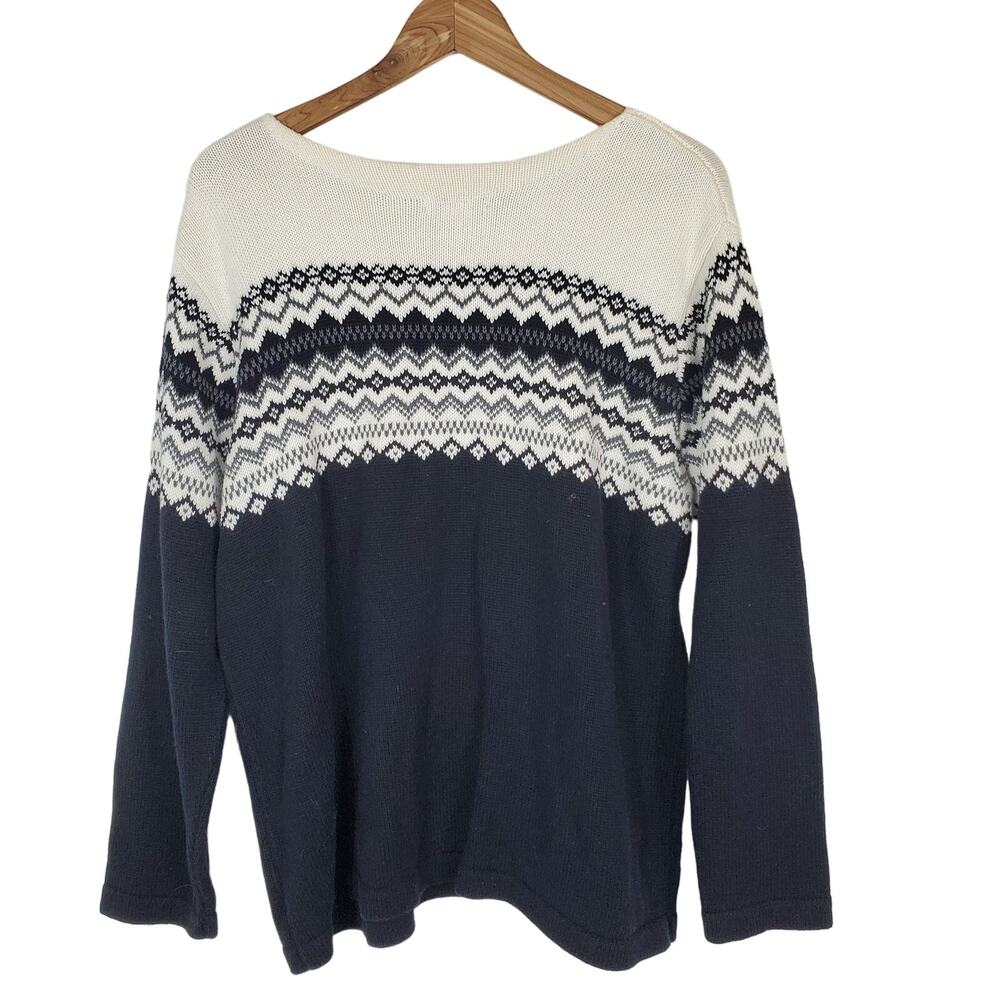 Eddie Bauer Geometric Design Scoop Neck Sweater - Picture 3 of 6